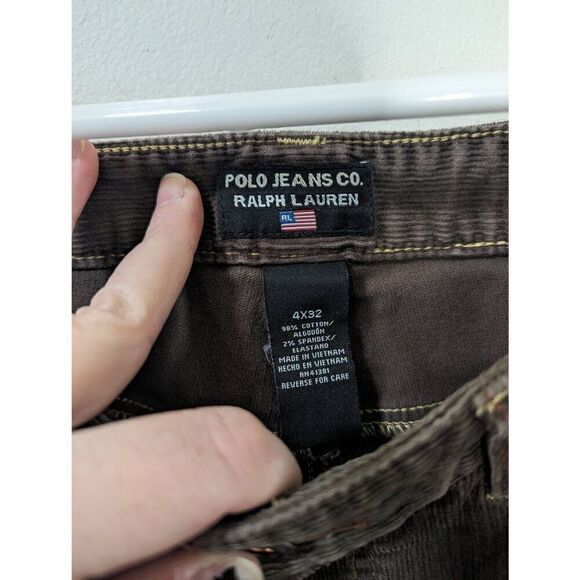 Polo Jeans Co Ralph Lauren Women's Brown Corduroy Pants - Size 4x32 - Picture 7 of 7